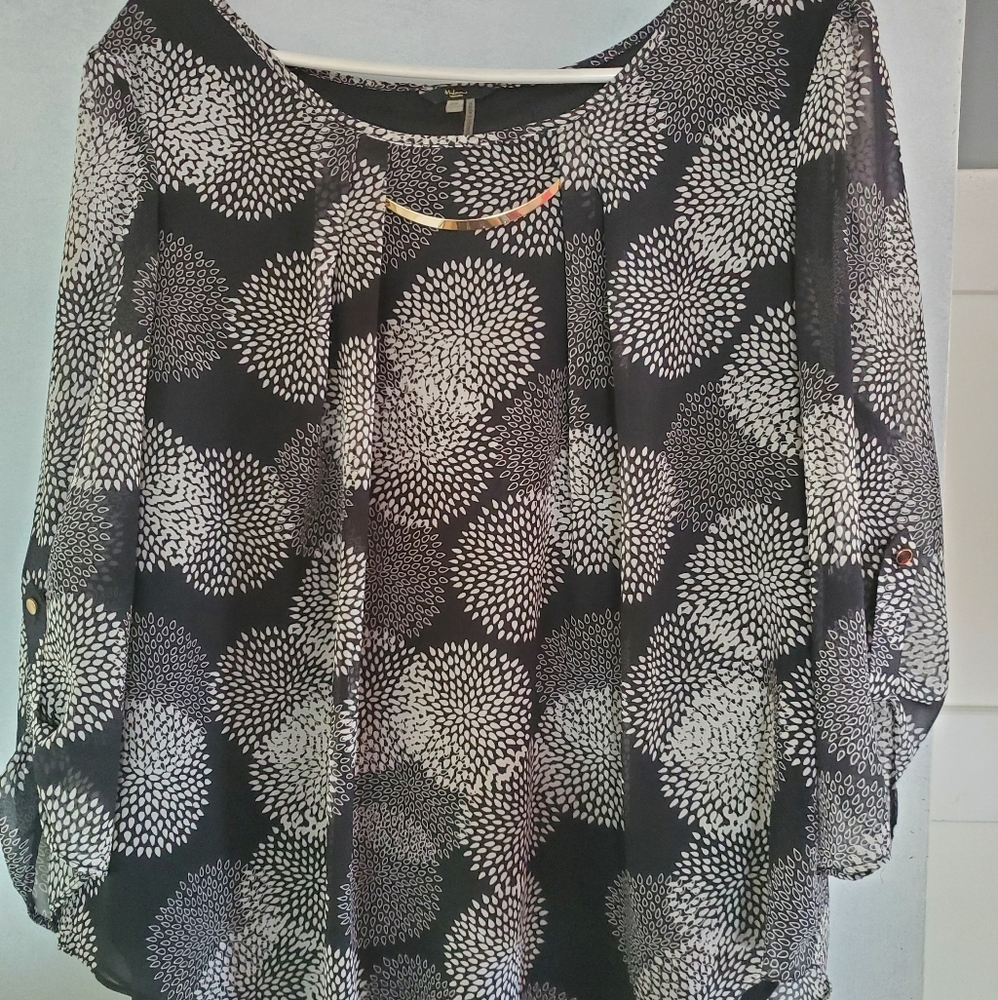 Black and White Blouse